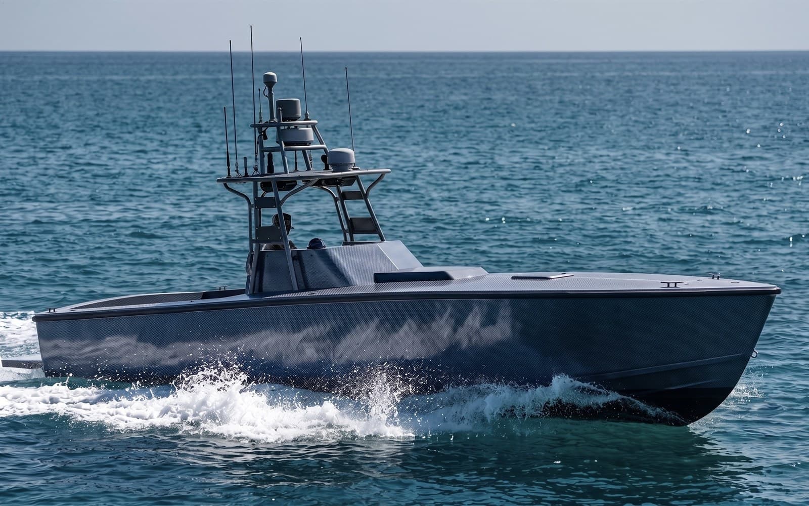 The MA8 unmanned surface vessel underway at sea